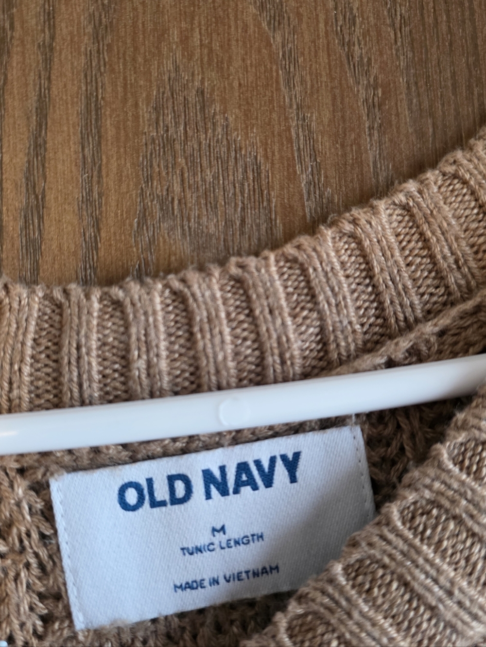 Old Navy Tunic-Length Waffle Knit Sweater in Camel Brown - Picture 2 of 3